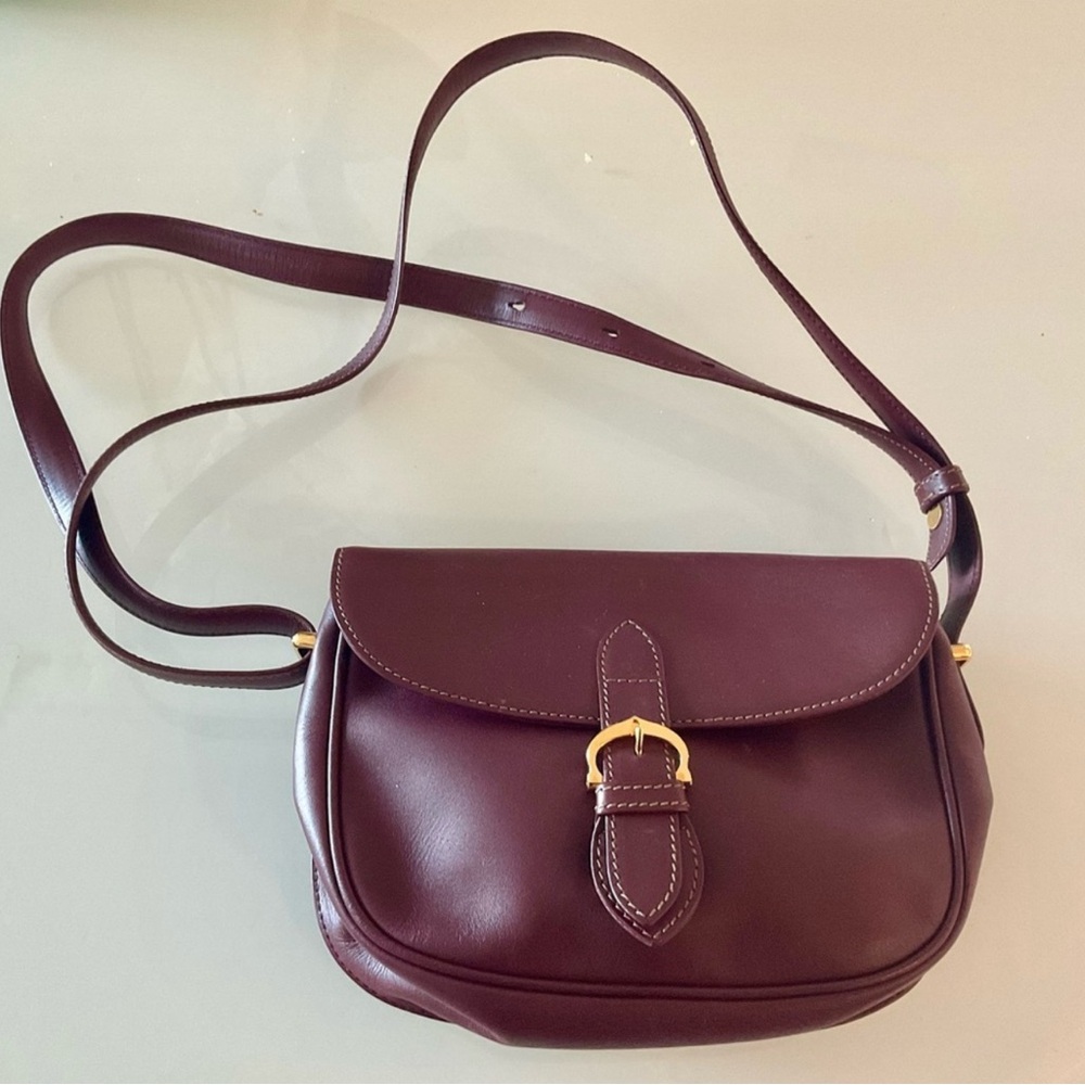 Cartier Must Line Leather Shoulder Bag,  color Burgundy